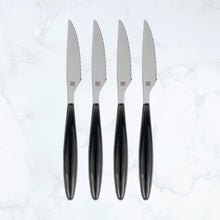 Modern Steak Knives Set of 4 with Bi-Coloured Handle