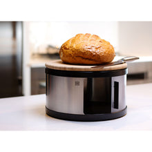 Rounded Dia. 32cm Bread Bin with Bamboo Chopping Board