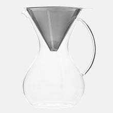600mL Glass Pour Over Coffee Brewer with Double Mesh Stainless Filter