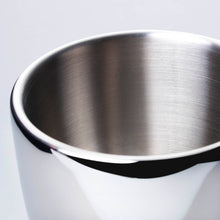Polished Double Wall Stainless Steel Cappuccino Cup With Saucer (6oz)