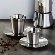 Double Wall Stainless Steel Double Espresso Cup with Saucer (160mL)