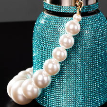 Rhinestone Vacuum Drinking Bottle - Aqua (300mL)