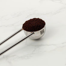Polished Double Wall Stainless Steel Espresso Cup with Saucer (3 oz.) + Coffee Measuring Spoon (10.5cm)