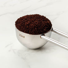 Polished Double Wall Stainless Steel Cappuccino Cup with Saucer (6 oz.) + Coffee Measuring Spoon (14cm)