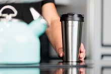 Stainless Steel Travel Coffee Mug - Black Lid (500mL)