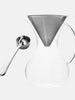 Glass Pour Over Coffee Brewer with Double Mesh Stainless Filter (1L) + Coffee Measuring Spoon (10.3cm)