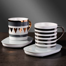 Cup Warmer with Coffee Mug Set (Stripes)