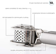 Moda Stainless Steel Garlic Press with Auto Scraping Bar