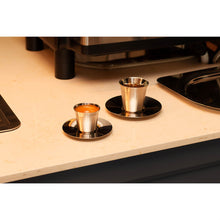 Double Wall Stainless Steel Double Espresso Cup with Saucer (160mL)