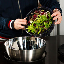 24CM Plastic Salad Spinner With 28.5CM S/S Storage Bowl and Cover