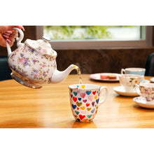 Fine Bone China Floral Tea Pot with Cover