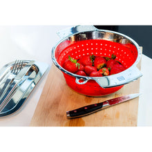 Collapsible Silicon/Stainless Colander (Rouge)
