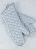 Cotton Oven Gloves Silver Tone Pair (39cm)