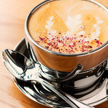 Polished Double Wall Latte Cup & Saucer (12oz) + Coffee Measuring Spoon (10.5cm)