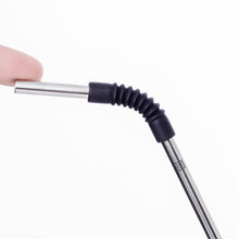 Set of 4, Stainless Steel Straw with Silicon Flex and Cleaning Brush