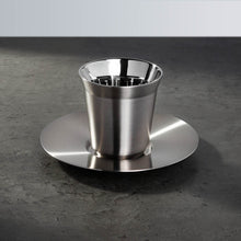 Double Wall Stainless Steel Double Espresso Cup with Saucer (160mL)