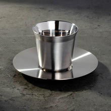Double Wall Stainless Steel Espresso Cup with Saucer (80mL)
