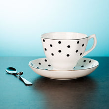 Fine Bone China Tea Cup Set of 8 (Dots & Stripes)