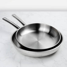 Classic Stainless Steel Frying Pan Set with Hollow Handle, 24 + 28cm